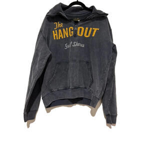 The Hang Out Gulf Shores sz L grey sweatshirt 1/4 zip up #3196